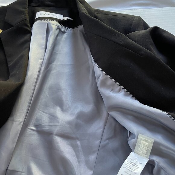 Suit - Classy Calvin Klein Black Suit Blazer Jacket with Skirt Size 10 - Picture 11 of 13